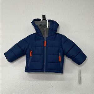 Rothschild Children's Blue Puffer Jacket with Orange Accents size 3/6 months NWT